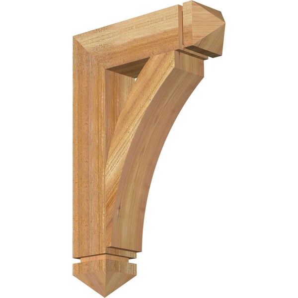 Ekena Millwork Thorton Arts & Crafts Rough Sawn Bracket, Western Red Cedar, 4"W x 16"D x 24"H BKT04X16X24THR03RWR - main